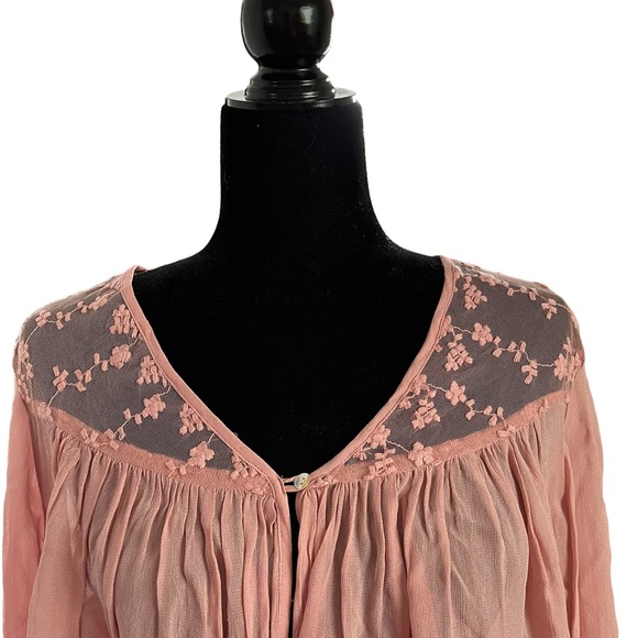 CHARLIE PAIGE TOPS BROCADE & LACE TRIM COVER UP - Picture 3 of 7
